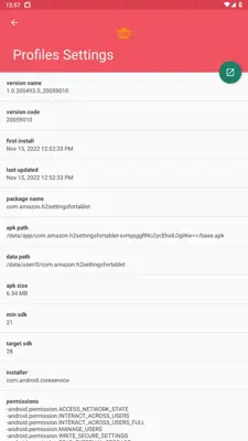 Profiles Settings android App screenshot 0